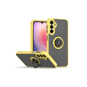 Samsung Galaxy S24 Kılıf Montreal Yüzüklü Silikon Kapak - Sarı