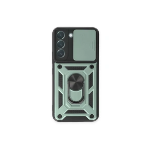 Samsung Galaxy S24 Kılıf Pars Lens Yüzüklü Silikon - Yeşil