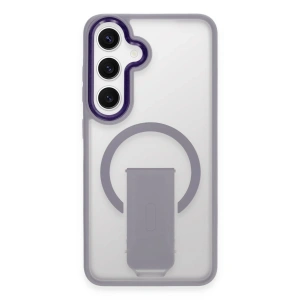 Samsung Galaxy S24 Tork Magsafe Standlı Kapak - Lila