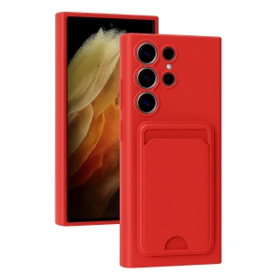Samsung Galaxy S24 Ultra Kılıf Kelvin Kartvizitli Silikon - Kırmızı