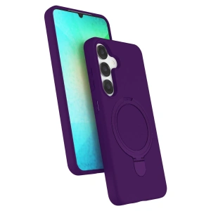 Samsung Galaxy S25 Regal Magsafe Standlı Kapak - Derin Mor