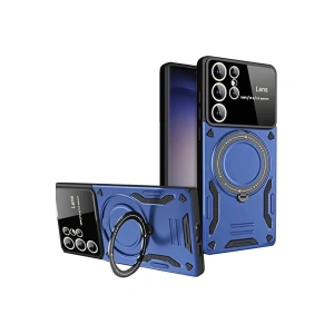 Samsung Galaxy S25 Ultra Kılıf Joy Lens Standlı Kapak - Lacivert