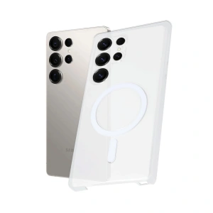 Samsung Galaxy S25 Ultra Kılıf Pc Zara Magsafe Şeffaf Kılıf - Şeffaf
