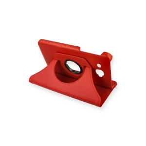 Samsung Galaxy T280 Tab A 7 Kılıf 360 Tablet Deri Kılıf - Kırmızı