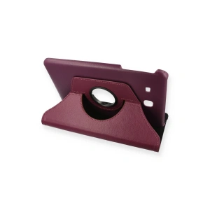 Samsung Galaxy T560 Tab E 9.7 Kılıf 360 Tablet Deri Kılıf - Mürdüm