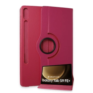 Samsung Galaxy X610 Tab S9 Fe Plus 12.4 Kılıf 360 Tablet Deri Kılıf - Pembe