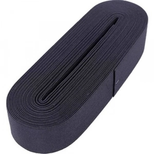 Siyah - 4cm Paça Lastik Yassı Geniş 10mt. (5580)
