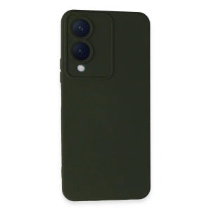 Vivo Y17s Kılıf Nano İçi Kadife Silikon - Koyu Yeşil