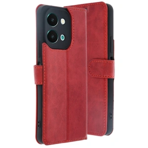 Vivo Y28 Kılıf Trend S Plus Kapaklı Kılıf - Kırmızı