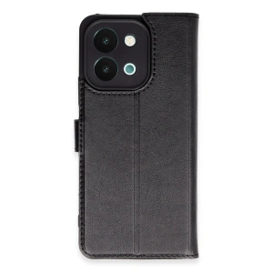 Vivo Y28 Kılıf Trend S Plus Kapaklı Kılıf - Siyah