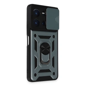 Vivo Y36 Kılıf Pars Lens Yüzüklü Silikon - Yeşil