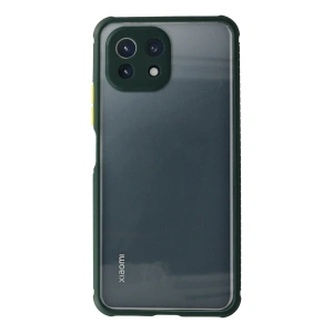 Xiaomi Mi 11 Lite Kılıf Miami Şeffaf Silikon - Koyu Yeşil
