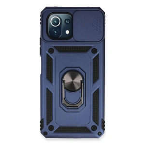 Xiaomi Mi 11 Lite Kılıf Pars Lens Yüzüklü Silikon - Lacivert