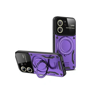 Xiaomi Mi 13t Pro Kılıf Joy Lens Standlı Kapak - Mor