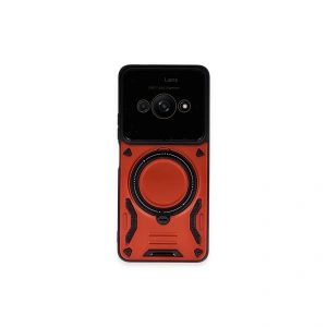 Xiaomi Poco C61 Kılıf Joy Lens Standlı Kapak - Kırmızı