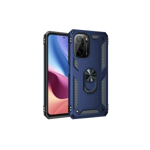 Xiaomi Poco F3 Kılıf Sofya Yüzüklü Silikon Kapak - Lacivert