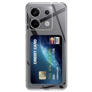 Xiaomi Poco X6 Kılıf Kart Şeffaf Silikon - Şeffaf