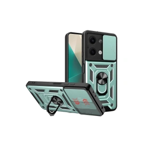 Xiaomi Poco X6 Kılıf Pars Lens Yüzüklü Silikon - Yeşil