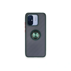 Xiaomi Redmi 12c Kılıf Montreal Yüzüklü Silikon Kapak - Yeşil