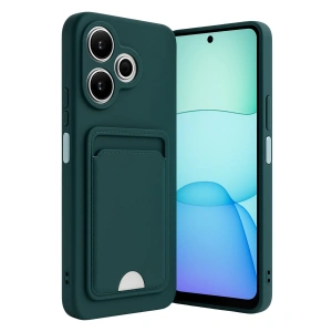 Xiaomi Redmi 13 4g Kılıf Kelvin Kartvizitli Silikon - Koyu Yeşil