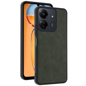 Xiaomi Redmi 13c Kılıf Aras Deri Kapak - Açık Yeşil