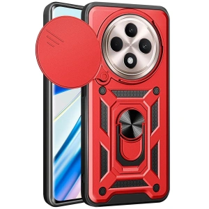 Xiaomi Redmi 14c Kılıf Pars Lens Yüzüklü Silikon - Kırmızı