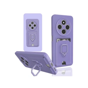 Xiaomi Redmi 14c Kılıf Zuma Kartvizitli Yüzüklü Silikon - Lila