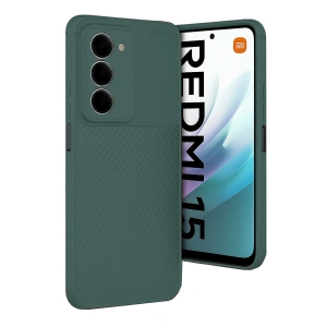 Xiaomi Redmi 15 4g Auto Focus Karbon Kapak - Koyu Yeşil