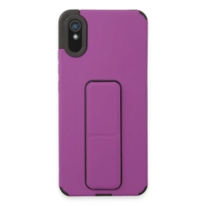 Xiaomi Redmi 9a Kılıf Mega Standlı Silikon - Mor