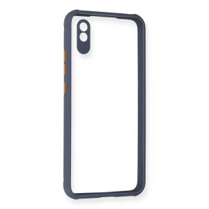 Xiaomi Redmi 9a Kılıf Miami Şeffaf Silikon - Gri