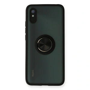 Xiaomi Redmi 9a Kılıf Montreal Yüzüklü Silikon Kapak - Siyah