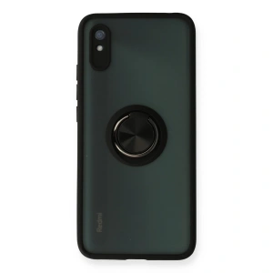 Xiaomi Redmi 9a Kılıf Montreal Yüzüklü Silikon Kapak - Siyah
