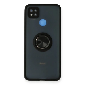 Xiaomi Redmi 9c Kılıf Montreal Yüzüklü Silikon Kapak - Siyah