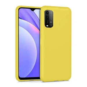 Xiaomi Redmi 9t Kılıf Nano İçi Kadife Silikon - Sarı