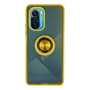 Xiaomi Redmi K40 Kılıf Montreal Yüzüklü Silikon Kapak - Sarı