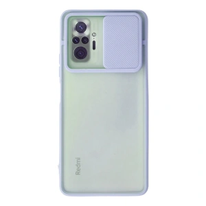 Xiaomi Redmi Note 10 Pro Kılıf Palm Buzlu Kamera Sürgülü Silikon - Lila