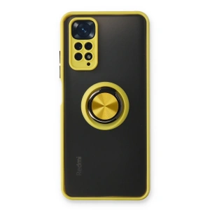 Xiaomi Redmi Note 11 Kılıf Montreal Yüzüklü Silikon Kapak - Sarı