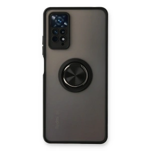 Xiaomi Redmi Note 11 Pro Kılıf Montreal Yüzüklü Silikon Kapak - Siyah
