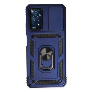 Xiaomi Redmi Note 11 Pro Kılıf Pars Lens Yüzüklü Silikon - Lacivert