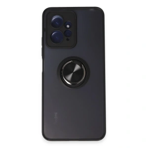 Xiaomi Redmi Note 12 4g Kılıf Montreal Yüzüklü Silikon Kapak - Siyah