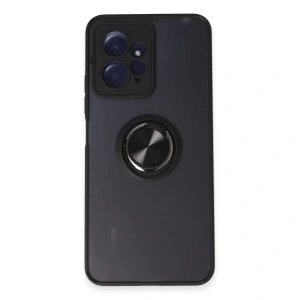 Xiaomi Redmi Note 12 4g Kılıf Montreal Yüzüklü Silikon Kapak - Siyah
