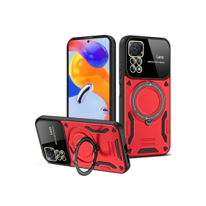 Xiaomi Redmi Note 12 Pro 4g Kılıf Joy Lens Standlı Kapak - Kırmızı
