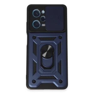 Xiaomi Redmi Note 12 Pro 5g Kılıf Pars Lens Yüzüklü Silikon - Lacivert