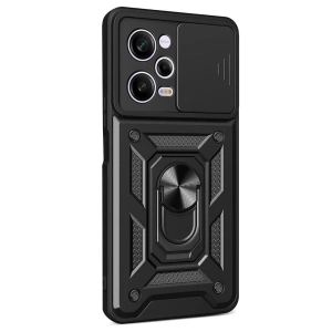 Xiaomi Redmi Note 12 Pro 5g Kılıf Pars Lens Yüzüklü Silikon - Siyah