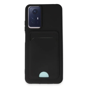 Xiaomi Redmi Note 12s Kılıf Kelvin Kartvizitli Silikon - Siyah