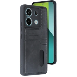 Xiaomi Redmi Note 13 Pro 5g Kılıf Sara Kartvizitli Deri Kılıf - Siyah