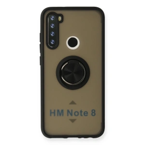 Xiaomi Redmi Note 8 Kılıf Montreal Yüzüklü Silikon Kapak - Siyah