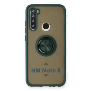 Xiaomi Redmi Note 8 Kılıf Montreal Yüzüklü Silikon Kapak - Yeşil