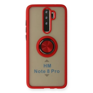 Xiaomi Redmi Note 8 Pro Kılıf Montreal Yüzüklü Silikon Kapak - Kırmızı