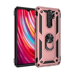 Xiaomi Redmi Note 8 Pro Kılıf Sofya Yüzüklü Silikon Kapak - Rose